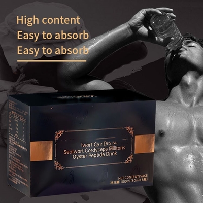 โลโก้ OEM Sealwort Cordyceps Militaris Oyster Peptide Drink ปรับปรุงความอดทนชาย Healthcare Oral Liquid