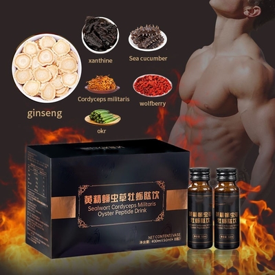 โลโก้ OEM Sealwort Cordyceps Militaris Oyster Peptide Drink ปรับปรุงความอดทนชาย Healthcare Oral Liquid