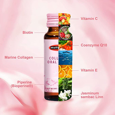 OEM Halal เครื่องดื่มเพื่อความงามเพื่อผิวสวยแบบพกพาช่วยเสริมความชุ่มชื้น Healthcare Supplement Collagen Oral Liquid