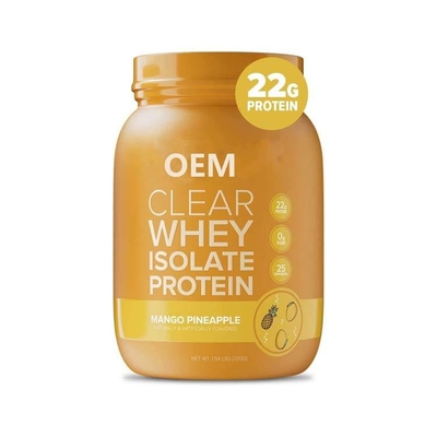 ขายร้อน OEM ชัดเจนเวย์ไอโซเลตผงโปรตีน Zero Lactose Zero Sugar Keto-Friendly Mango Pineapple Flavour