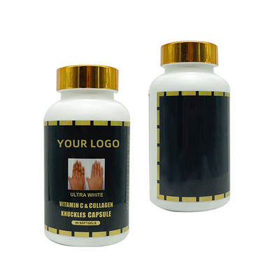 OEM Ultra White Vitamin C &amp; Collagen Knuckles Capsules 60 Softgel สำหรับลบข้อนิ้ว, ข้อศอก