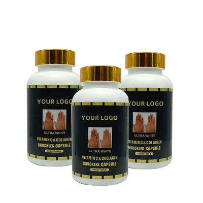 OEM Ultra White Vitamin C &amp; Collagen Knuckles Capsules 60 Softgel สำหรับลบข้อนิ้ว, ข้อศอก
