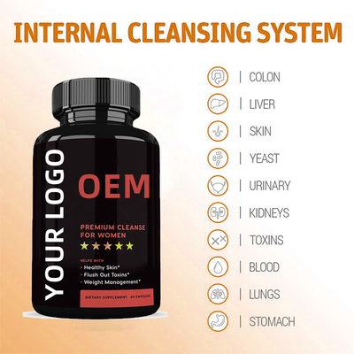 OEM ที่ขายดีที่สุดฉลากส่วนตัว Colon Cleanse ยาลดน้ำหนักสลิมมิ่งแคปซูลโปรไบโอติกดีท็อกซ์แคปซูล