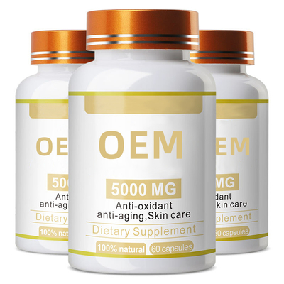OEM วิตามินรวมและอาหารเสริม 10,000 มก. วิตามินอีซอฟเจลแคปซูลกลูตาไธโอนยาเม็ดผิวขาวแคปซูล