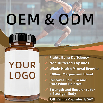 OEM Magnesium Glycinate Capsules Vegan Magnesium Citrate Oxide รองรับสำหรับ Sleep Magnesium L-Threonate Capsules