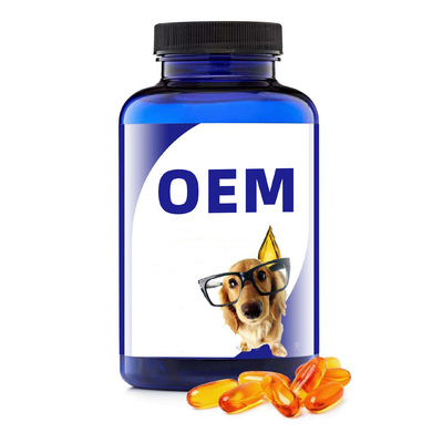 OEM อาหารเสริมสุขภาพสัตว์เลี้ยงน้ำมันปลาสำหรับสุนัขและแมวโอเมก้า 3