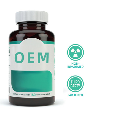 แคปซูลสาหร่ายสไปรูลิน่าอินทรีย์ 3000 มก. 90 เม็ด / ขวดอาหารเสริม Superfood Green สีเขียว